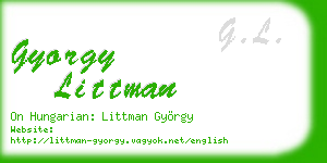 gyorgy littman business card